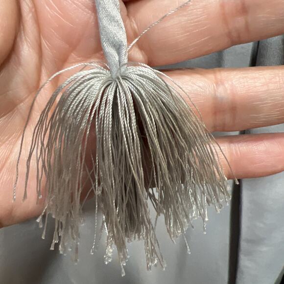 Johnny Was Calme Gray Double Tassel Tonal Embroidered V-Neck Tunic Women Size XL - Picture 9 of 14